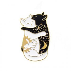 Klimt Kiss Cat - Badge
